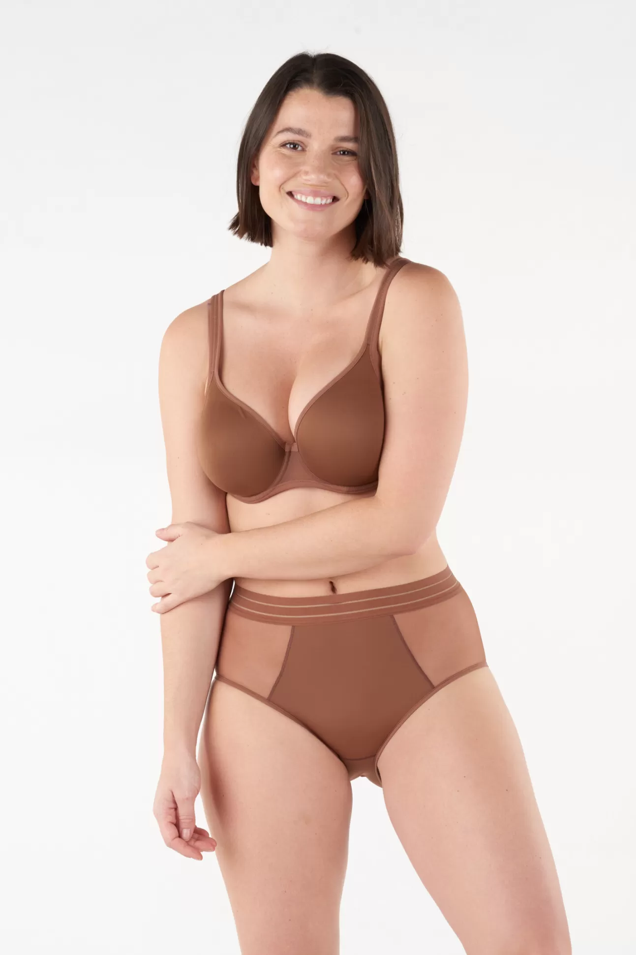 Maison Lejaby Invisibles*Culotte Taille Haute Marron En Lycra® Cocoa