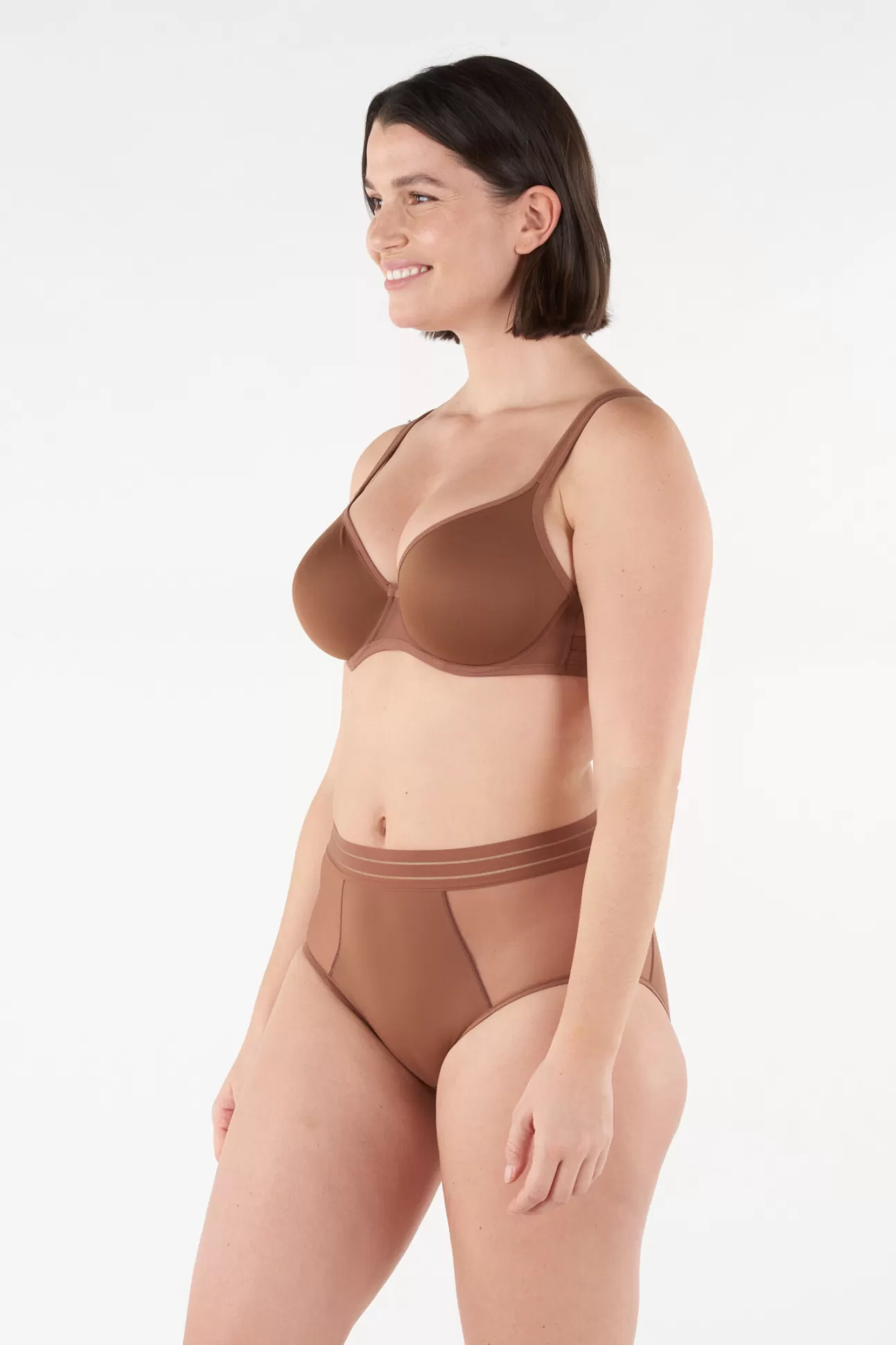 Maison Lejaby Invisibles*Culotte Taille Haute Marron En Lycra® Cocoa