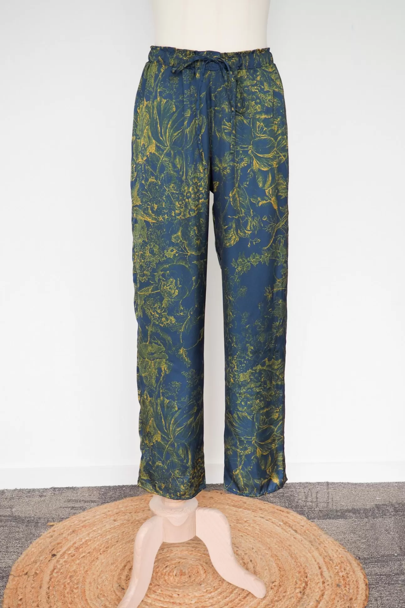 Maison Lejaby Pyjama*Pantalon Imprim Floral Bleu Gravure Sulfure