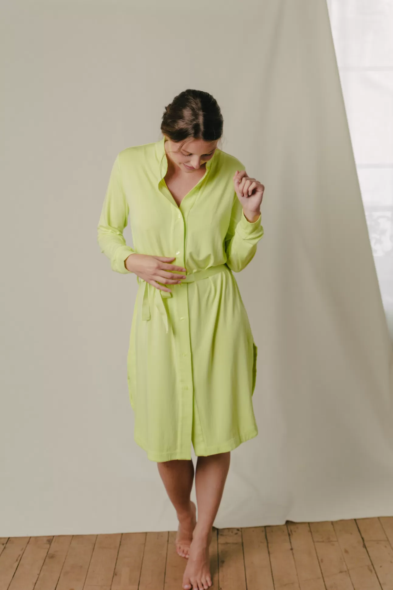 Maison Lejaby Combinaison & Robes*Peignoir Jaune Issu De Fibres V G Tales Sunny