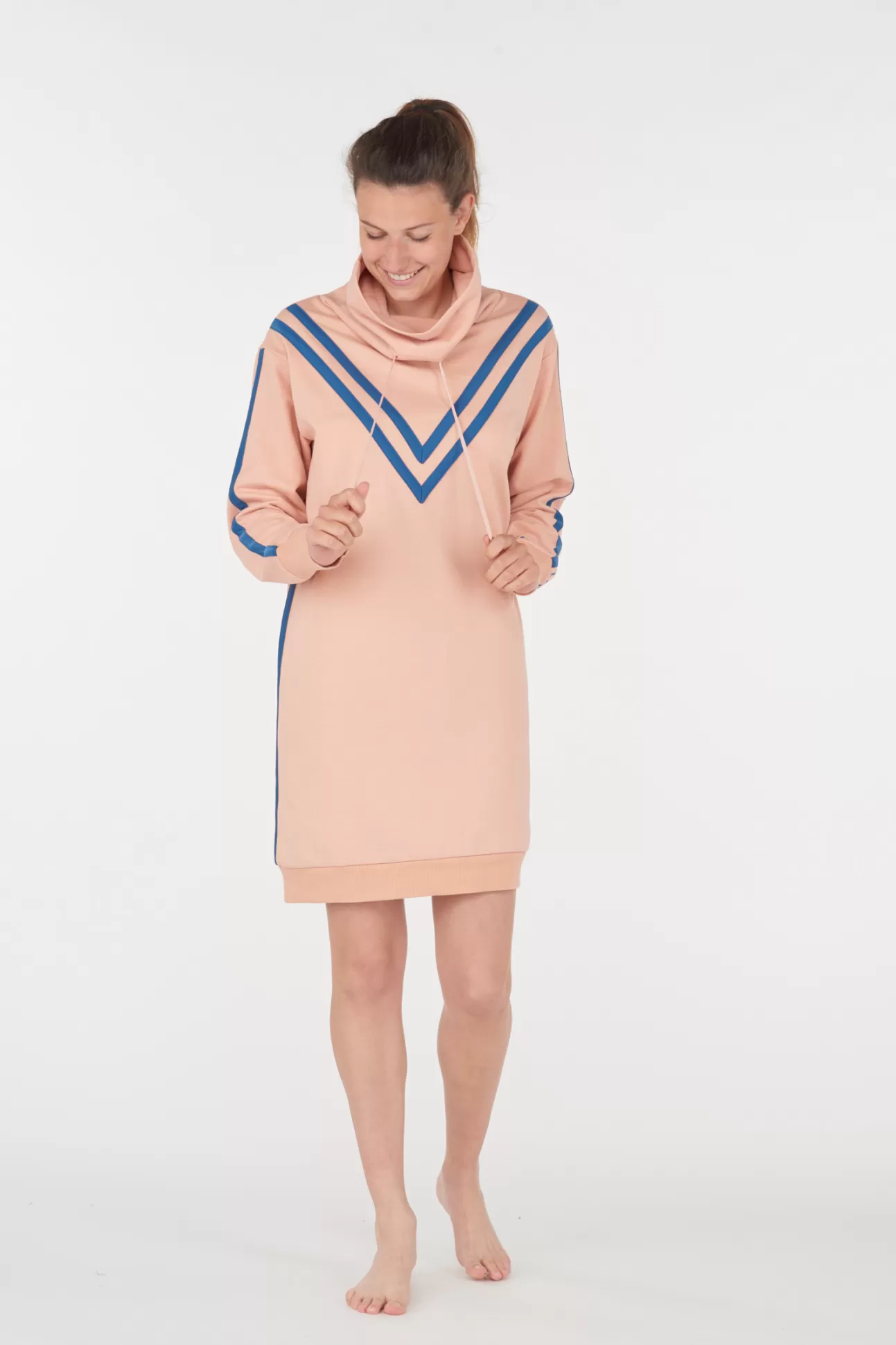 Maison Lejaby Robes T-Shirt Et Robes Pull*Robe Sweat Rose Clair Issue De Fibres V G Tales Abricot