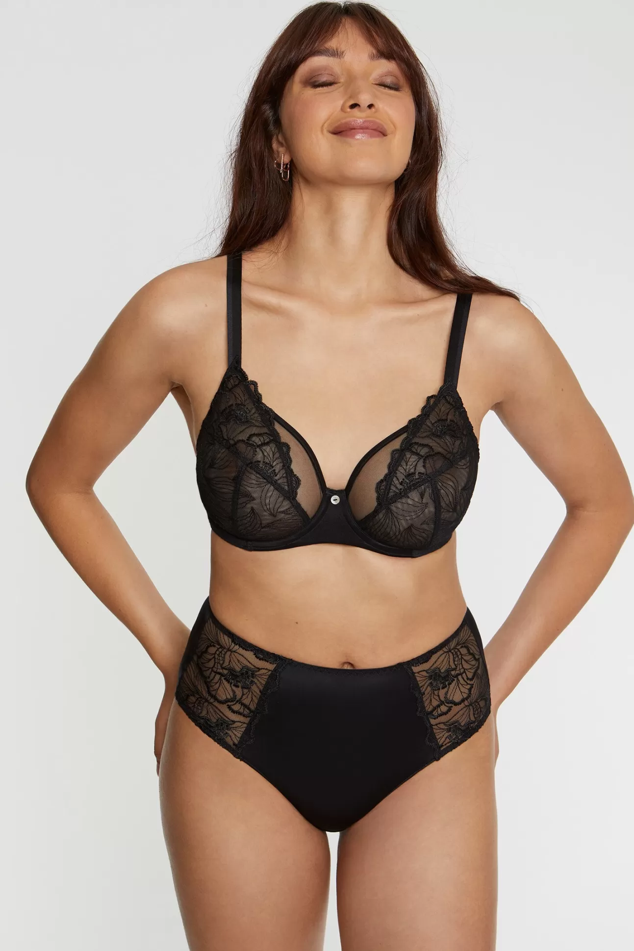 Maison Lejaby Avec Armatures*Soutien-Gorge Armatur En Broderie Suisse Noir