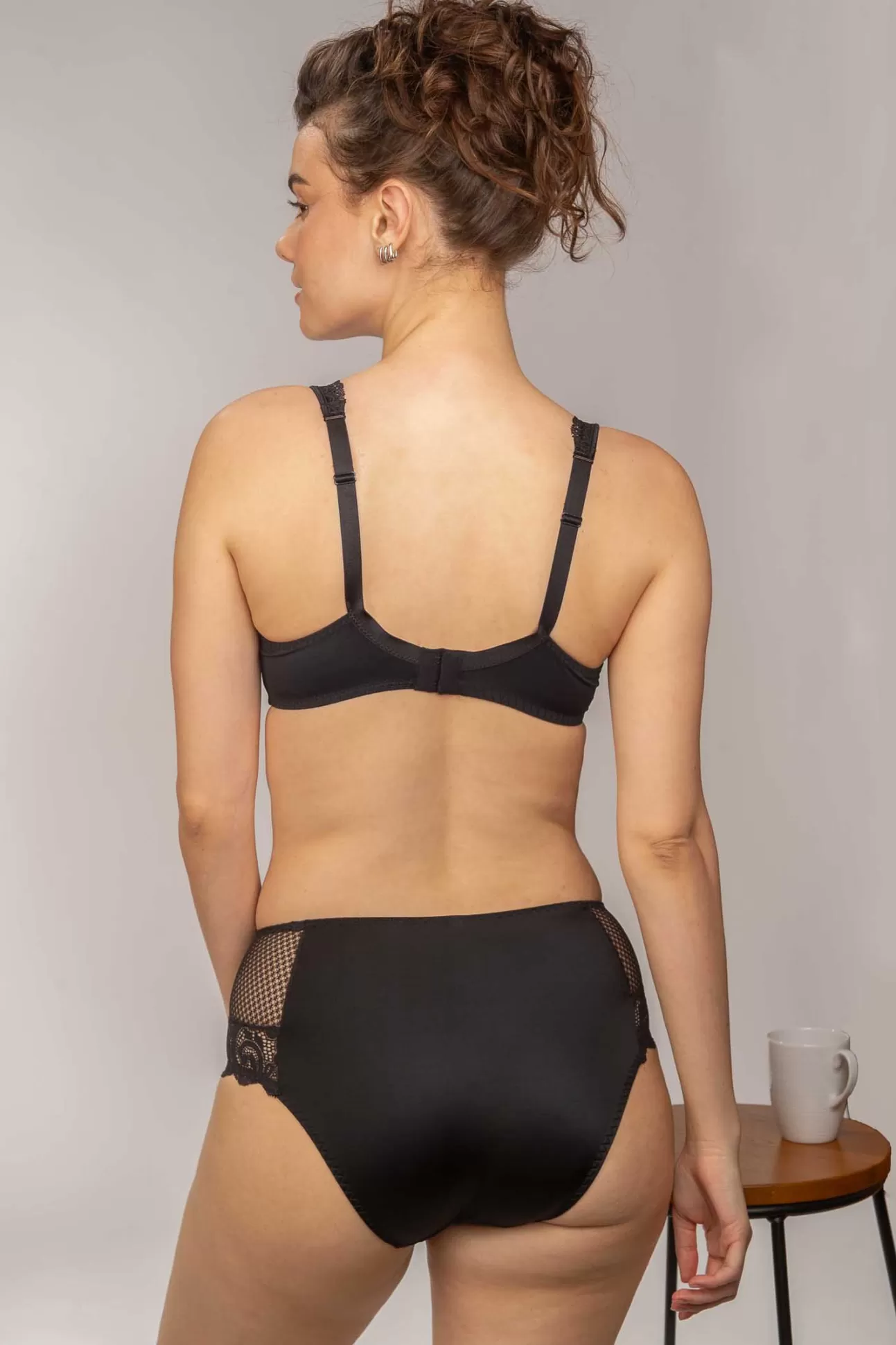 Maison Lejaby Gaby*Soutien-Gorge Armatur Grande Taille En Dentelle De Calais Noir