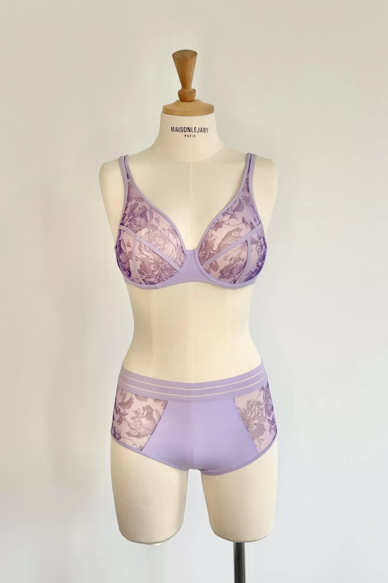 Maison Lejaby Bonnets F, G, H*Soutien-Gorge Armatur Grande Taille Imprim Floral Parme Gravure Pensee