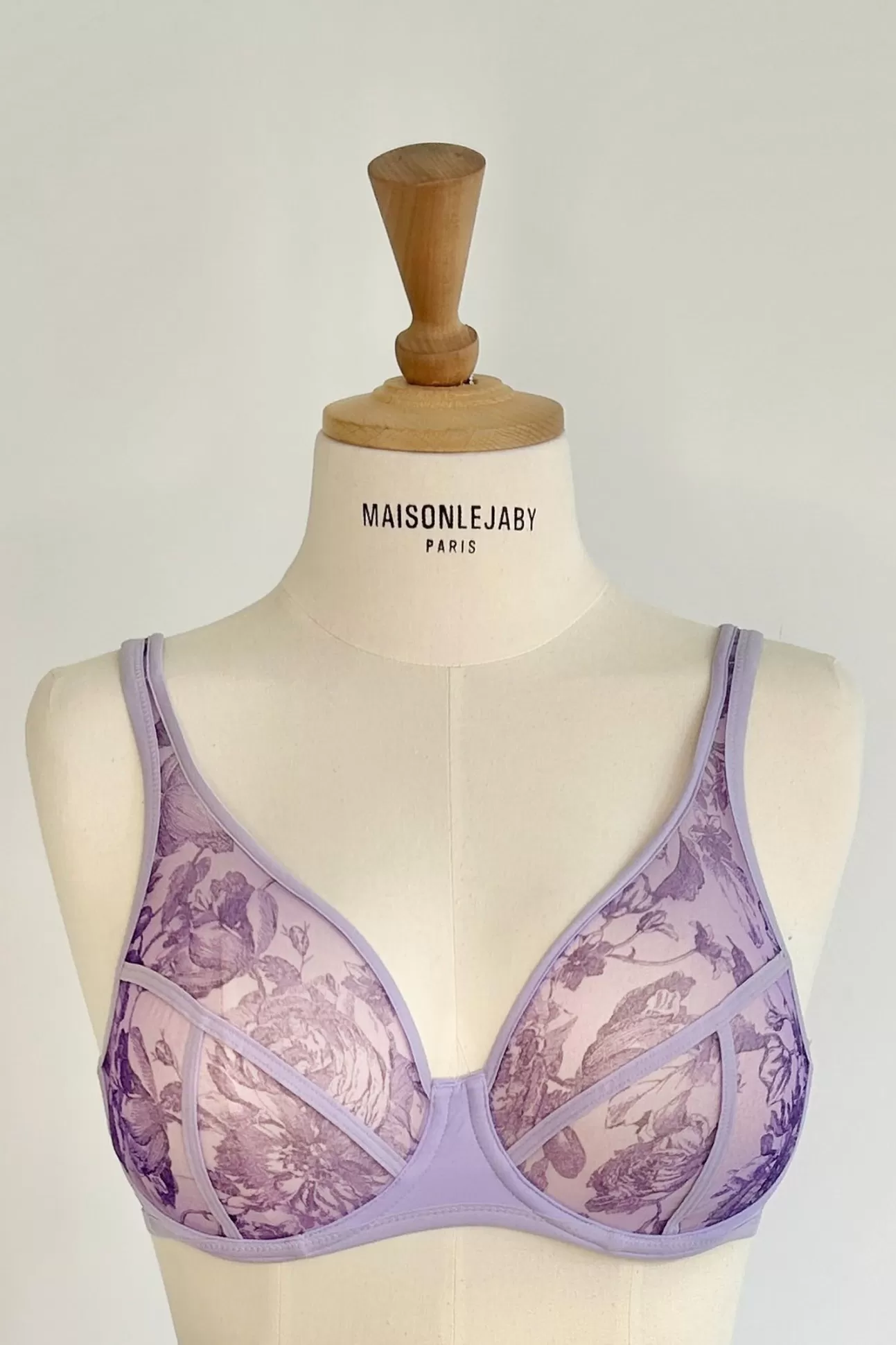 Maison Lejaby Avec Armatures*Soutien-Gorge Armatur Grande Taille Imprim Floral Parme Gravure Pensee