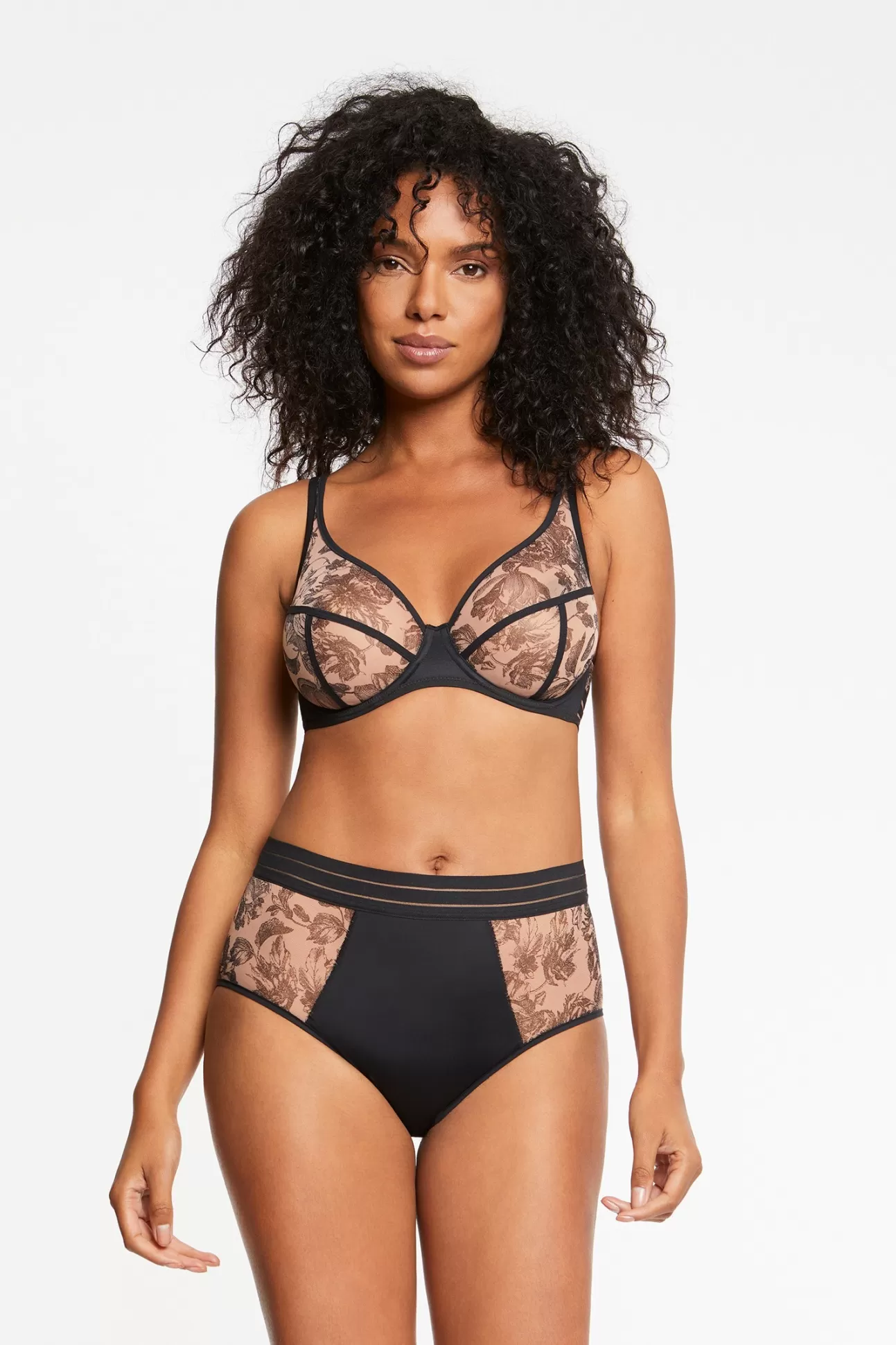 Maison Lejaby Bonnets F, G, H*Soutien-Gorge Armatur Grande Taille Imprim Floral Rose Gravure Quartz