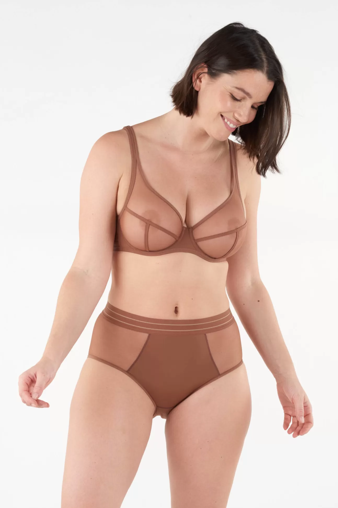 Maison Lejaby Nufit*Soutien-Gorge Armatur Grande Taille Marron En Lycra® Cocoa