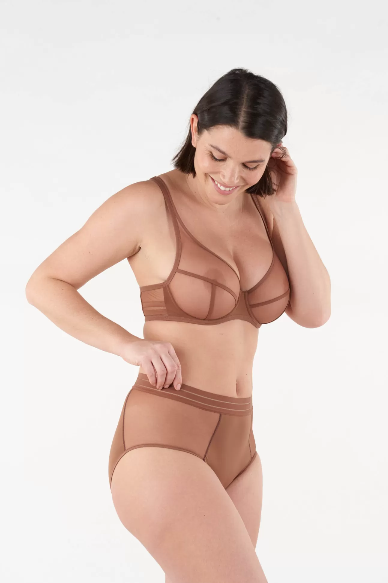Maison Lejaby Nufit*Soutien-Gorge Armatur Grande Taille Marron En Lycra® Cocoa