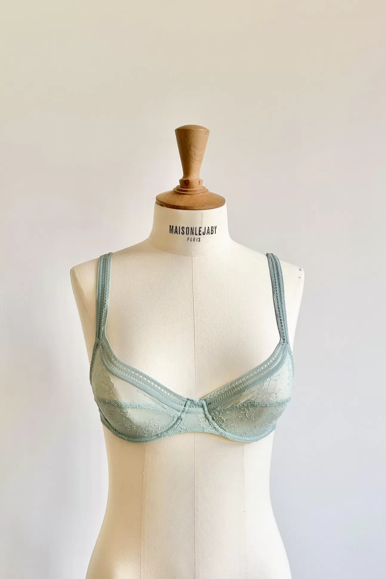 Maison Lejaby Miss Lejaby*Soutien-Gorge Avec Armatures Bleu Gris En Dentelle De Calais Source