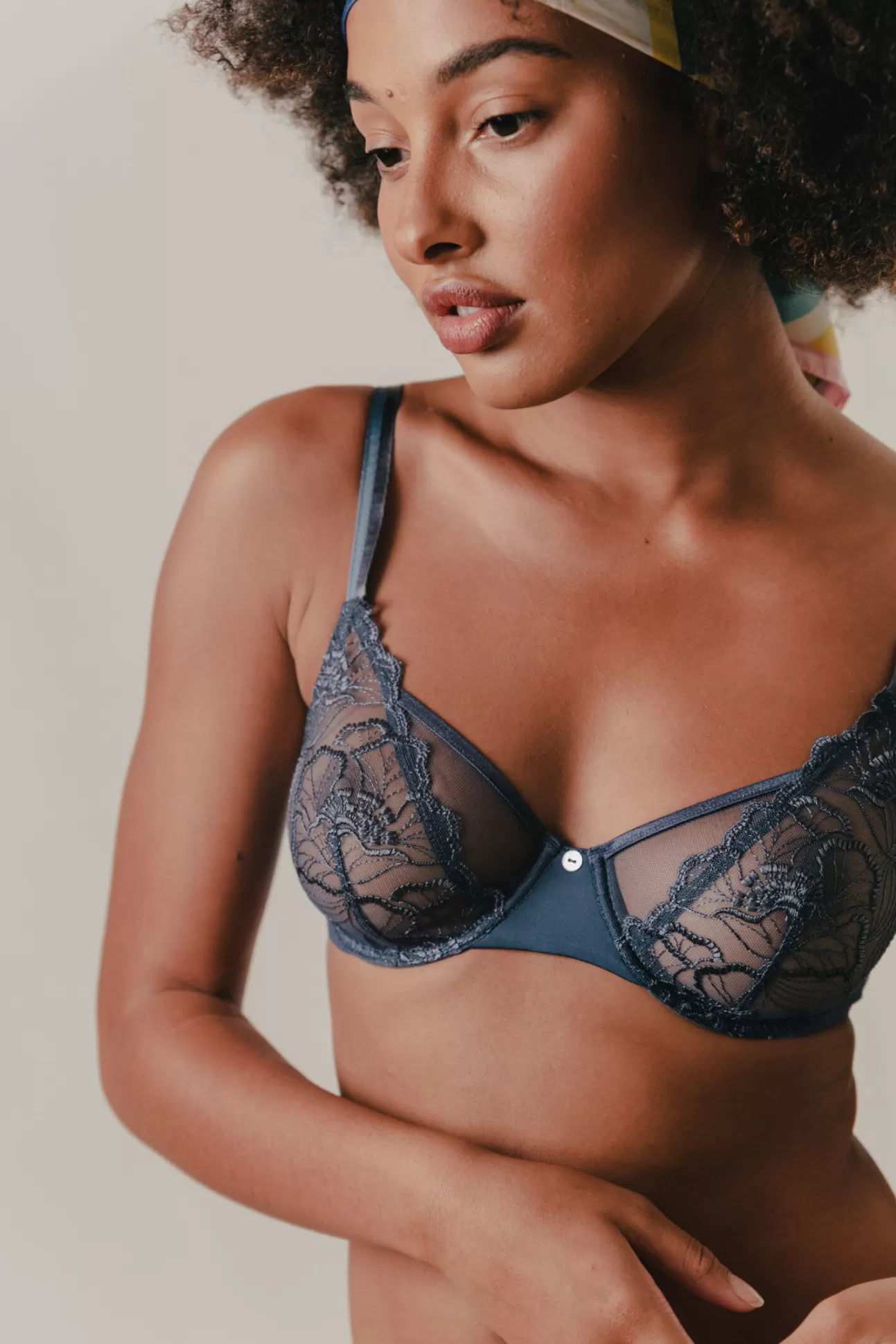 Maison Lejaby Flora*Soutien-Gorge Avec Armatures En Broderie Suisse Bleu Bleu Stone