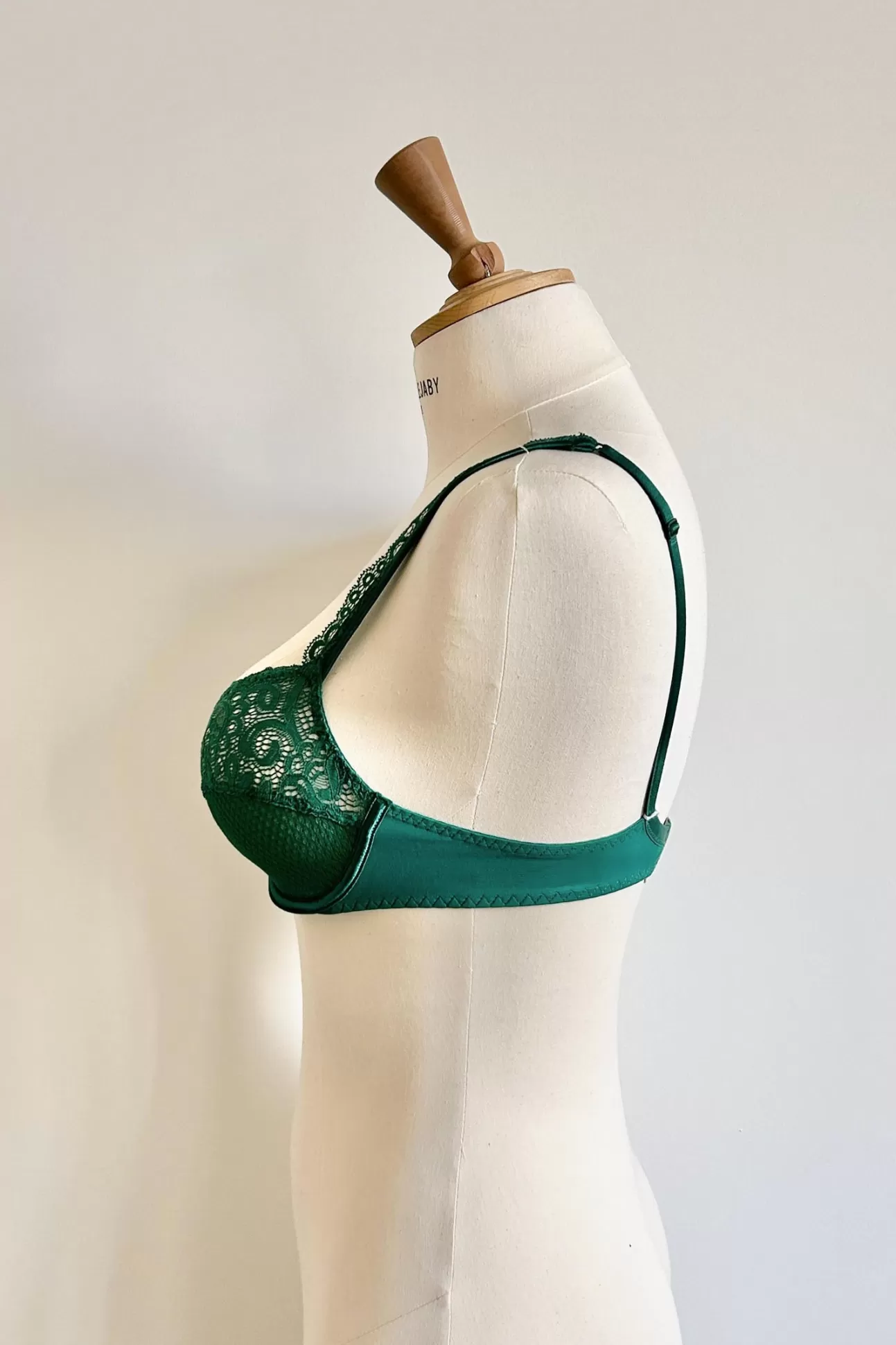 Maison Lejaby Gaby*Soutien-Gorge Avec Armatures En Dentelle De Calais Vert Pin