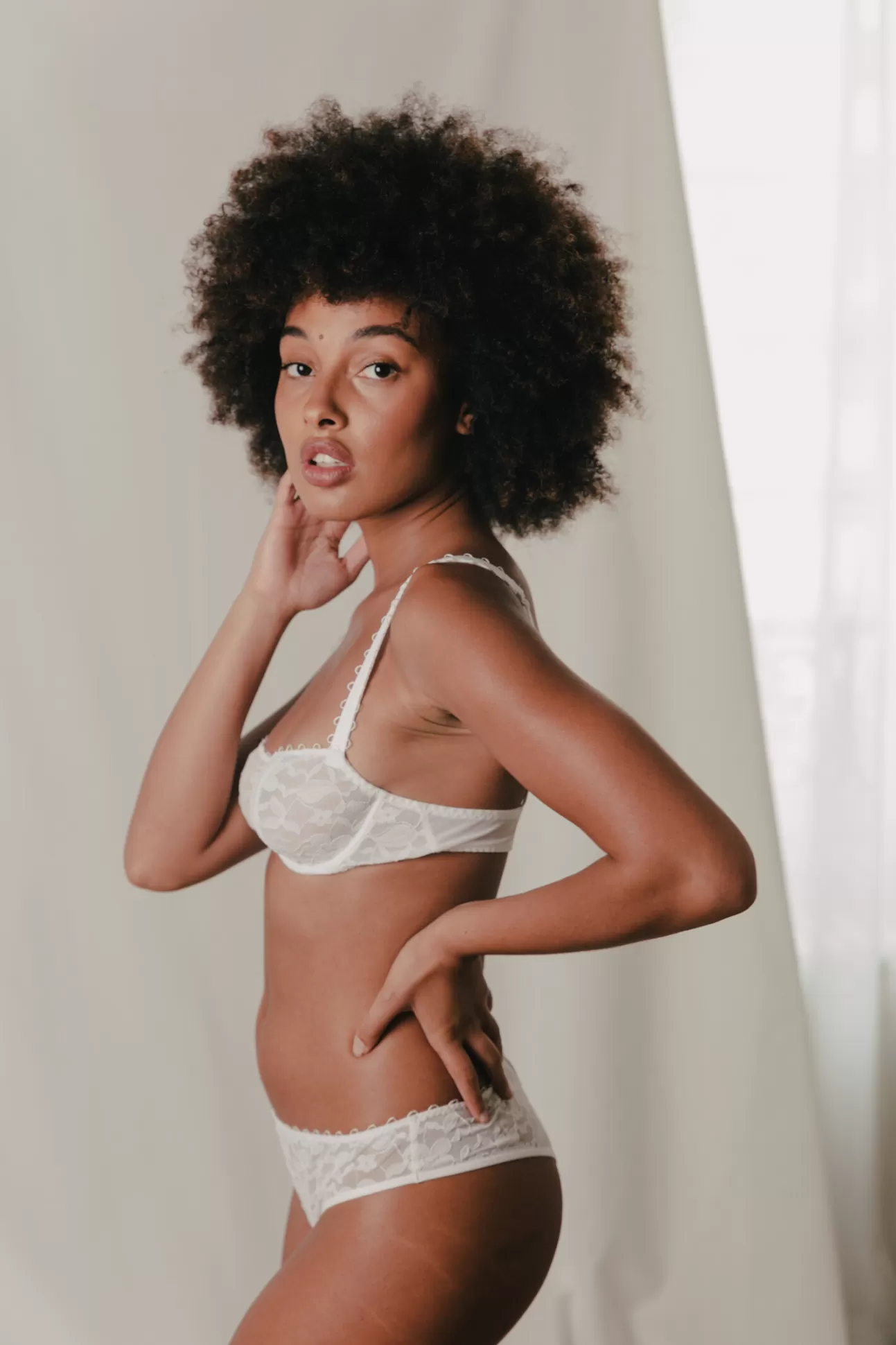 Maison Lejaby Corbeille Mousse*Soutien-Gorge Corbeille Sans Mousse En Dentelle Blanc