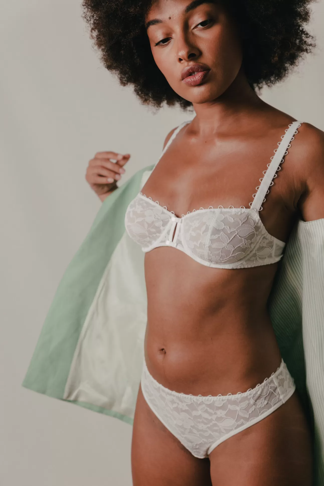 Maison Lejaby Corbeille Mousse*Soutien-Gorge Corbeille Sans Mousse En Dentelle Blanc