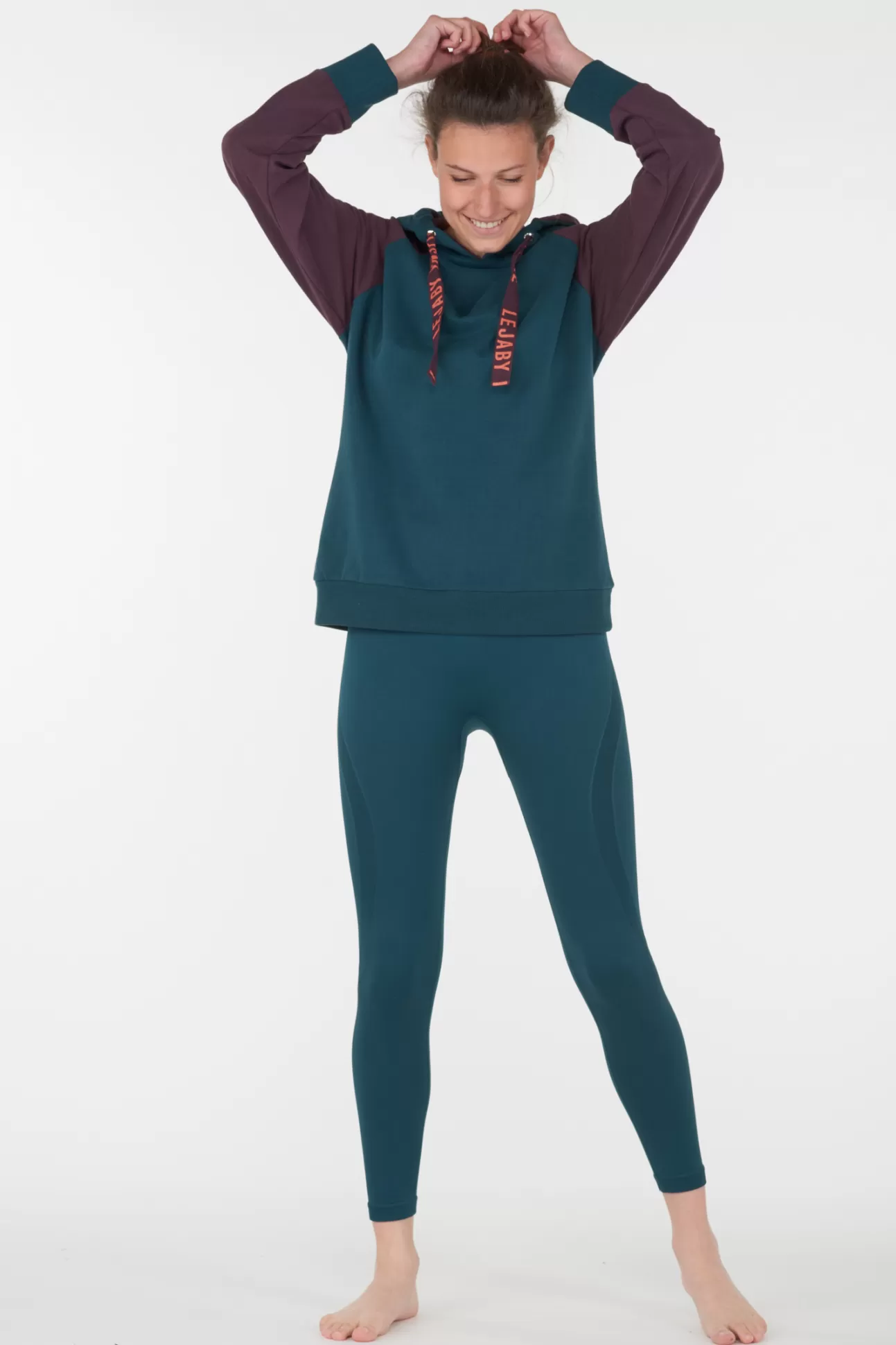 Maison Lejaby Blockcolor*Sweat Capuche Vert Lagoon