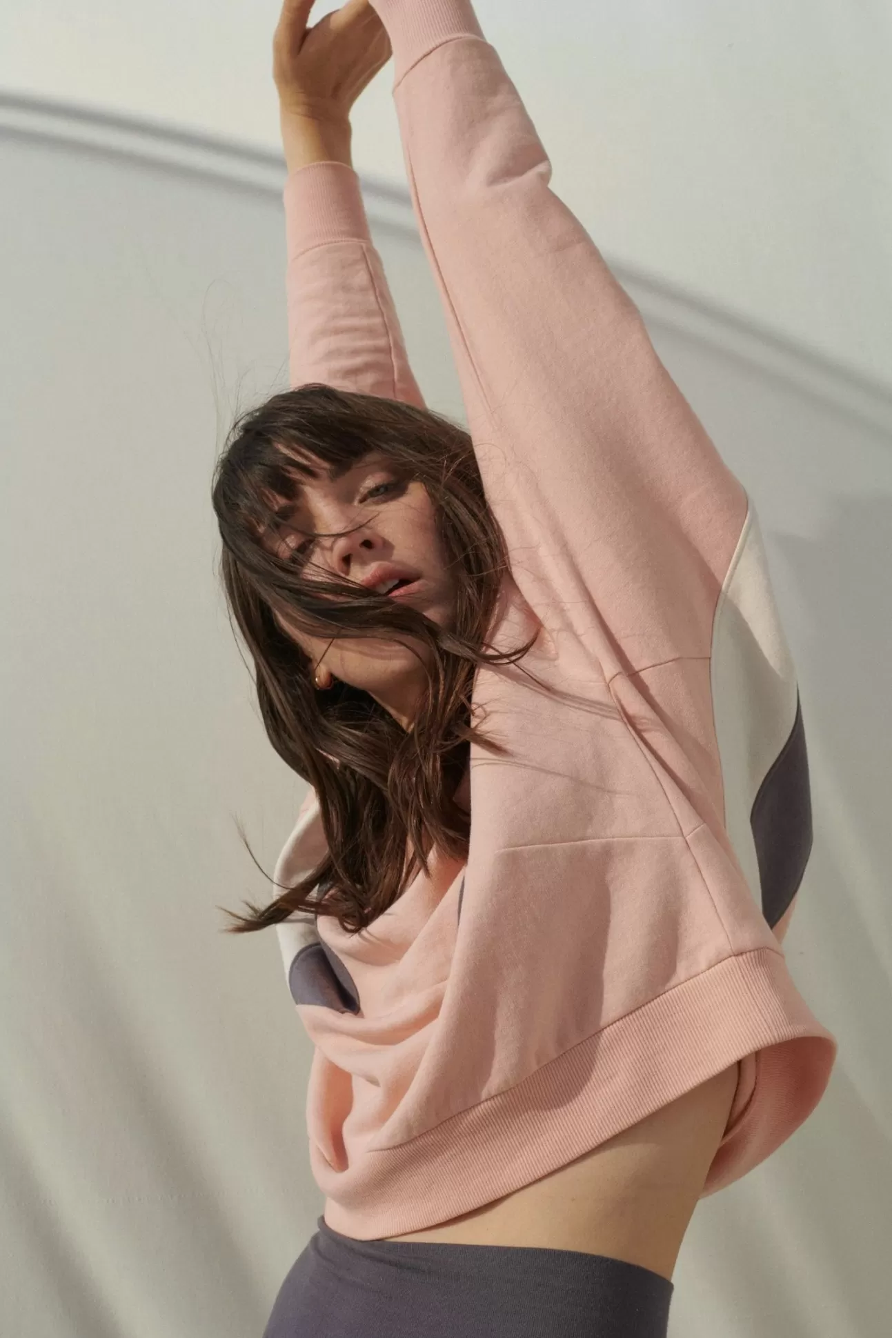 Maison Lejaby Blockcolor*Sweat Manche Chauve Souris Rose Abricot