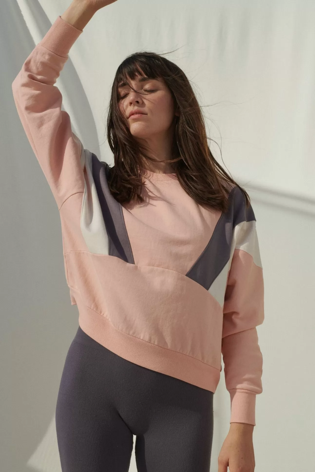 Maison Lejaby Blockcolor*Sweat Manche Chauve Souris Rose Abricot