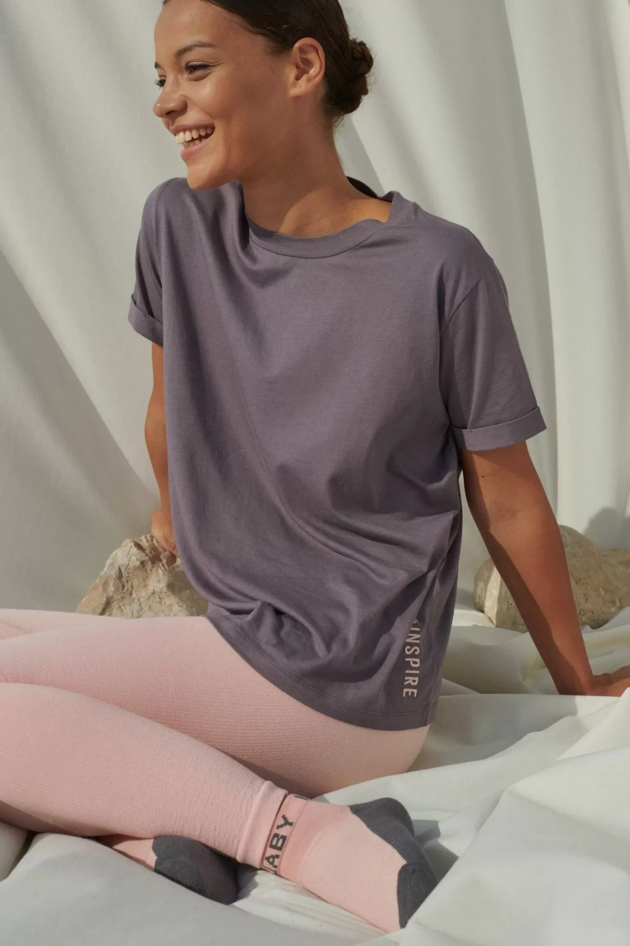 Maison Lejaby Sporty Chic*T-Shirt Gris Fonc Issue De Fibres V G Tales Basaltique