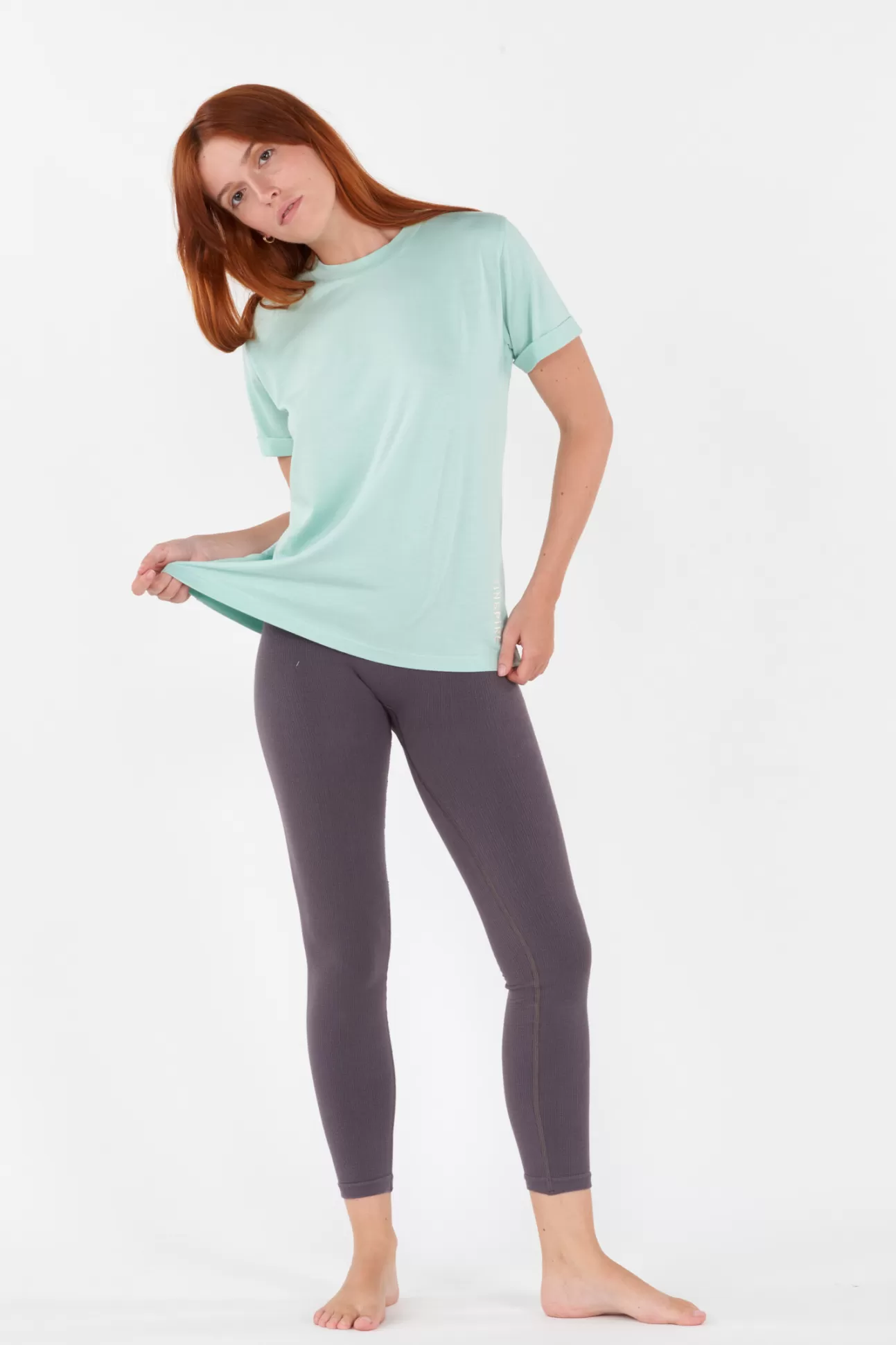 Maison Lejaby Sporty Chic*T-Shirt Vert Clair Issue De Fibres V G Tales Celadon